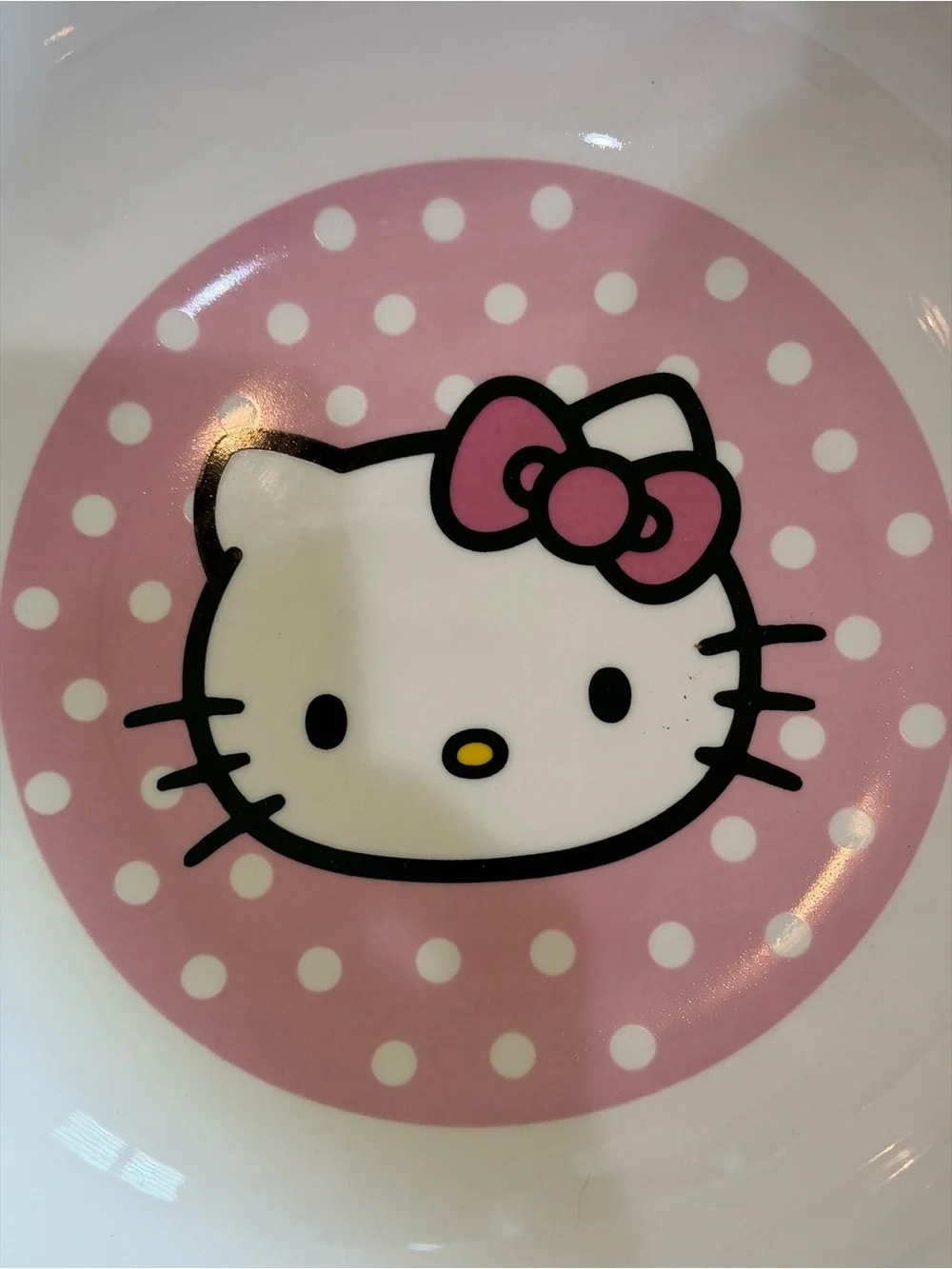 NWOT White and Pink Polka Dot Ceramic Bowl